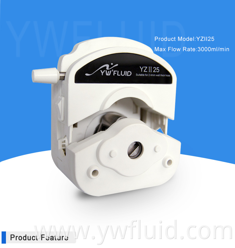 YWfluid OEM micro peristaltic pump with easy load pump head for chemical liquid dosing and transferring